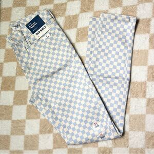 Girls Old Navy Light Blue and White Checkered Pants, rockstar jeggings